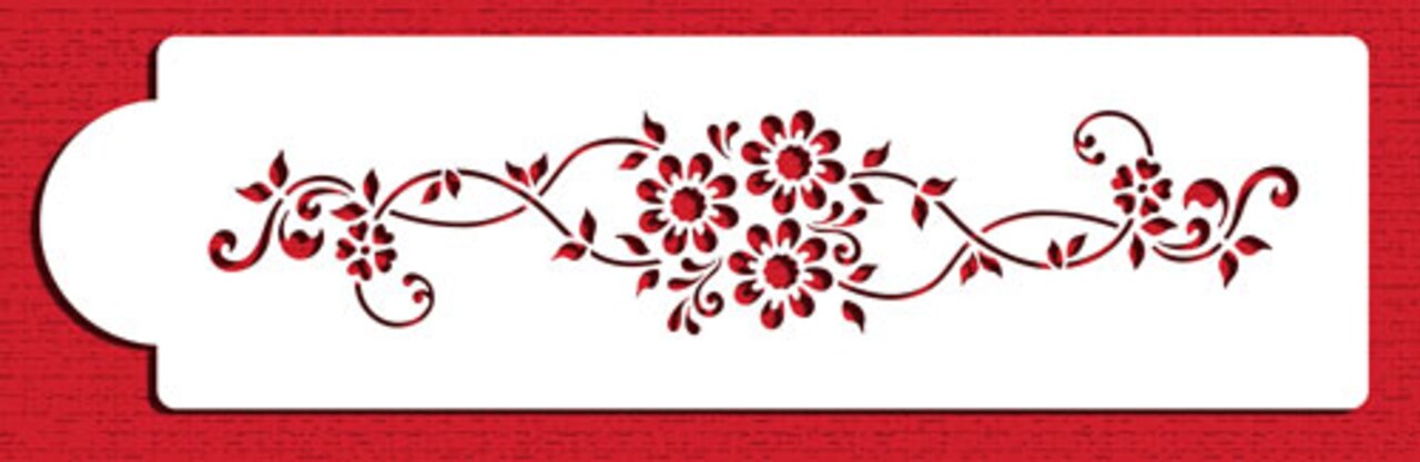 Daisy Lattice Cake Stencil #3 | C378 by Designer Stencils | Cake Decorating Tools | Baking Stencils for Royal Icing, Airbrush, Dusting Powder | Reusable Plastic Food Grade Stencil for Cakes | Easy to Use & Clean Cake Stencil